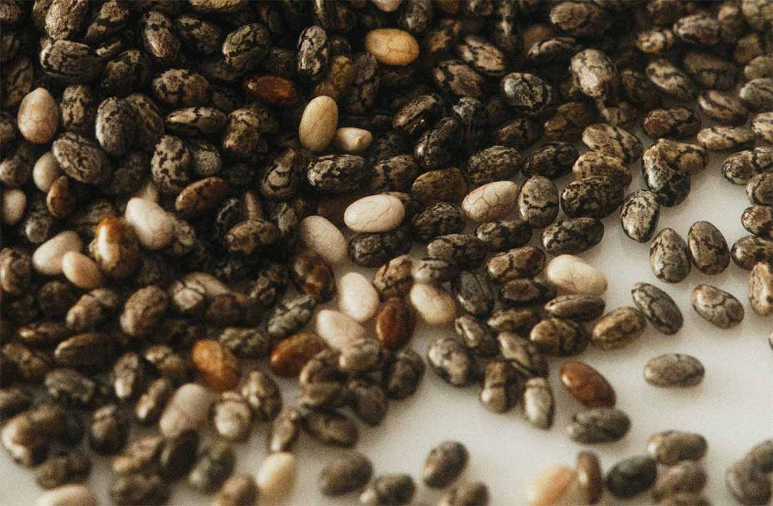 hạt chia chất lượng cao khi được phóng to