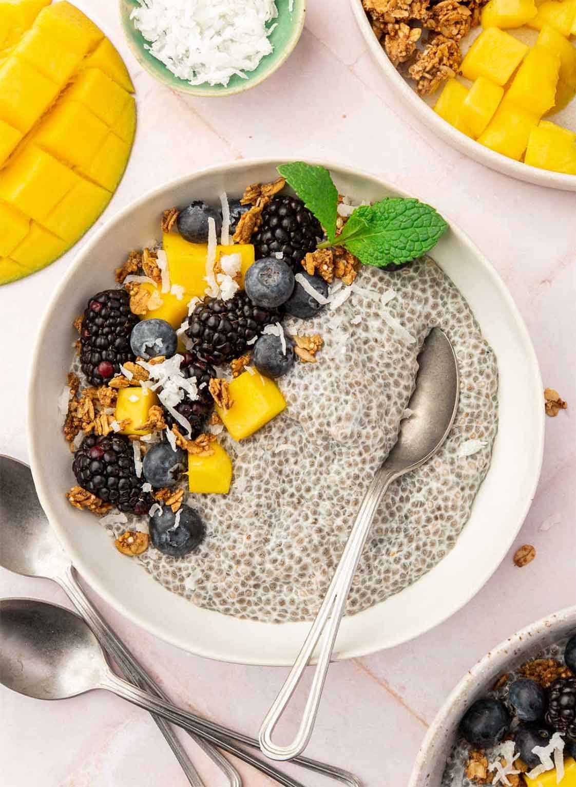 món ăn sáng với hạt chia