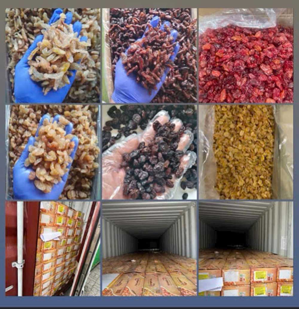 Giống và màu sắc của nho khô nhập khẩu